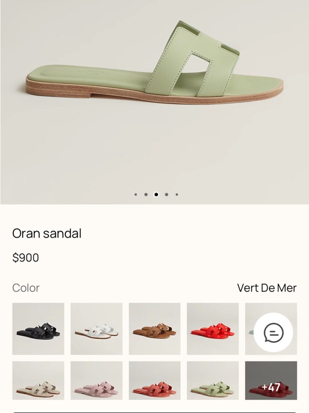 Authentic Hermes Oran Sandal - Vert De Mer (Light Green) Never Worn - Picture 2 of 9